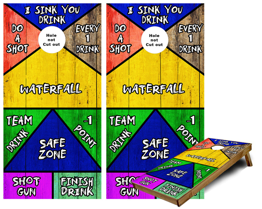 I sink you drink drinking game Cornhole Wraps