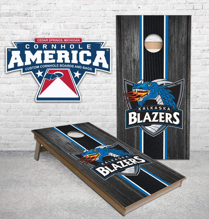 Kalkaska Blazers Public School cornhole boards