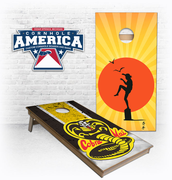 Karate Kid and Cobra Kai Karate Cornhole Boards