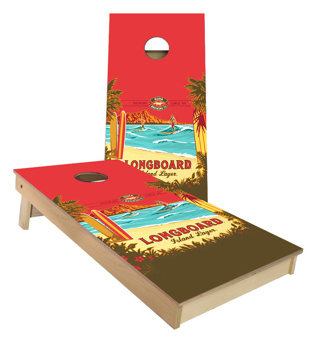 Kona Longboard Island Lager custom cornhole boards