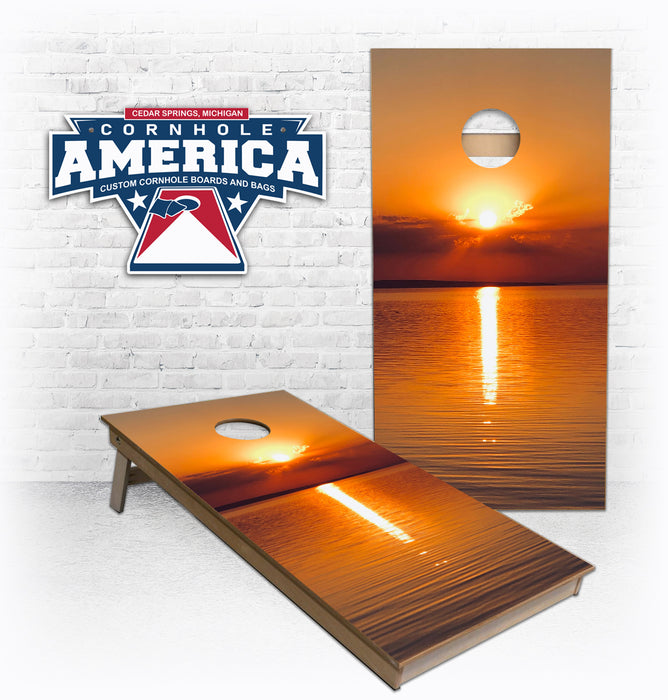 Mackinac Island Sunset Cornhole Boards