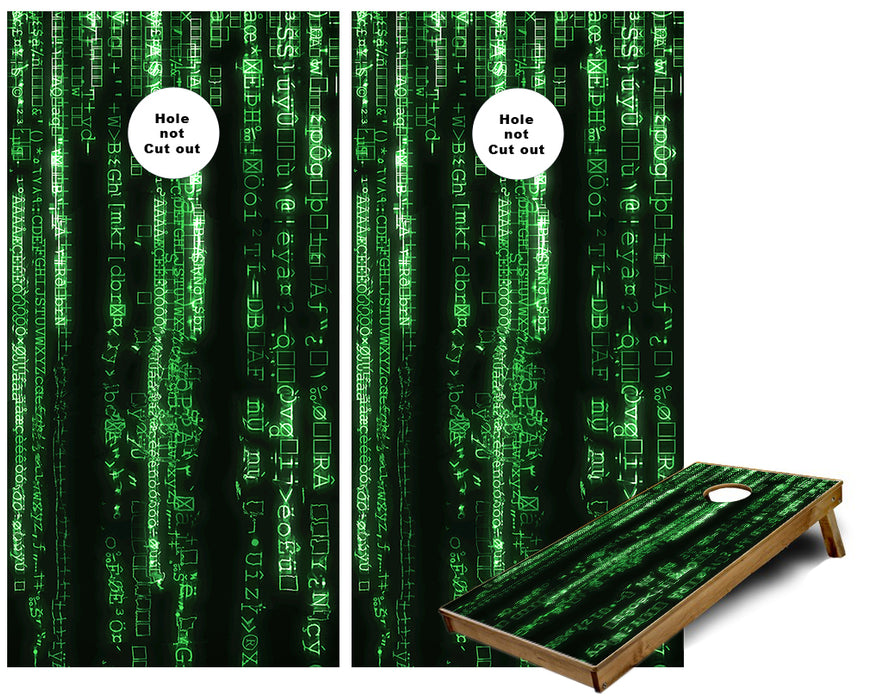 Matrix streaming code Cornhole Wraps