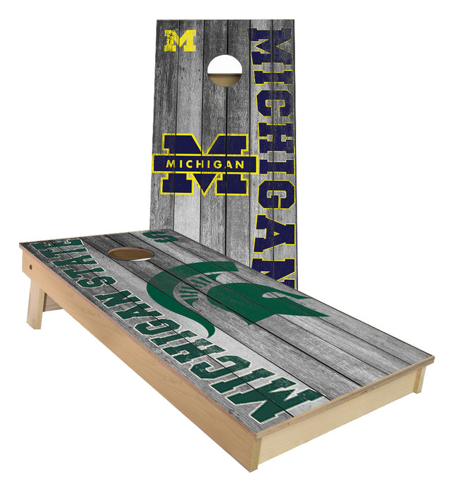 Michigan and MSU Large Horizontal Text Cornhole Boards