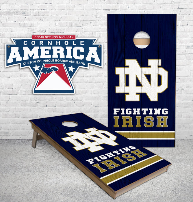 Notre Dame Fighting Irish bottom stripe cornhole boards