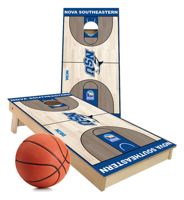 Nova Southeastern Sharks Basketball court Cornhole Boards