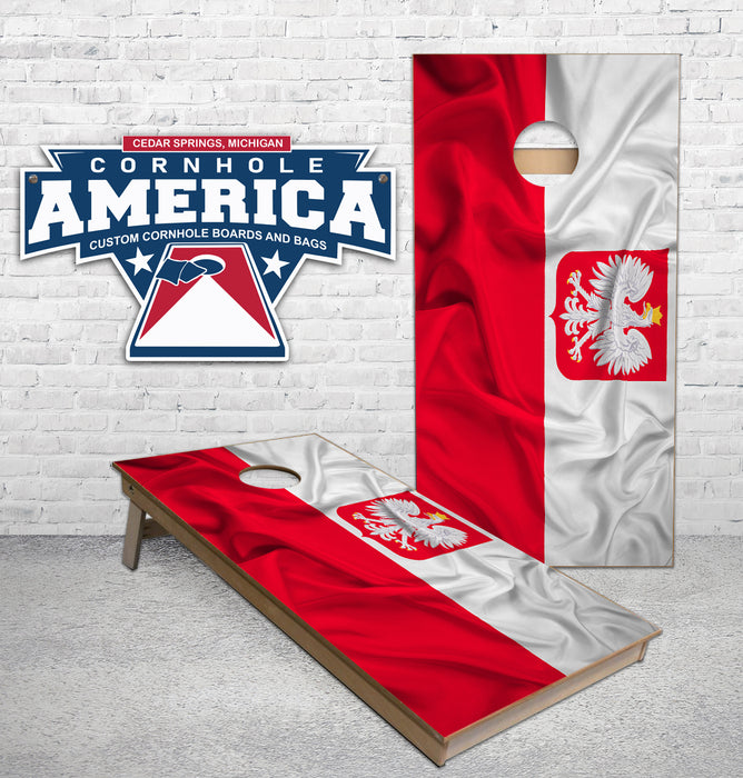 Polish Flag Cornhole Boards