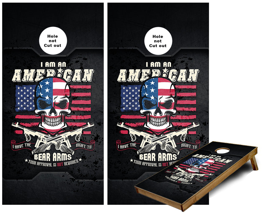 American Right to Bear Arms 2nd Amendment Cornhole Wraps