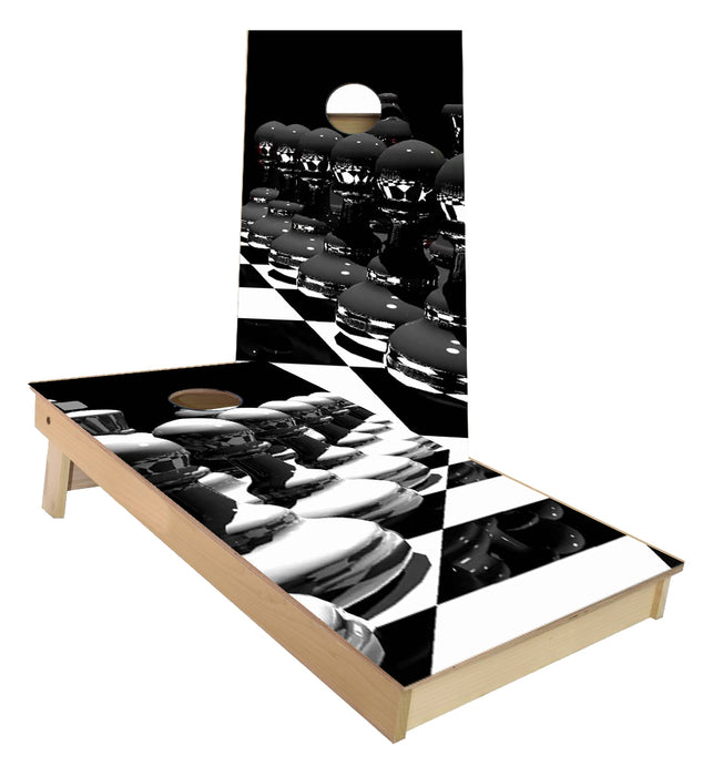Playing Chess Cornhole Boards