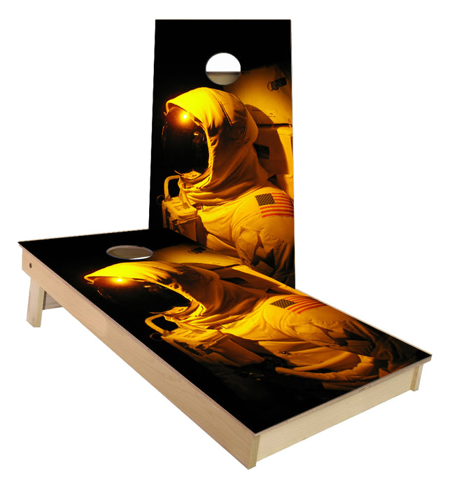 Astronaut man on the moon Cornhole Boards