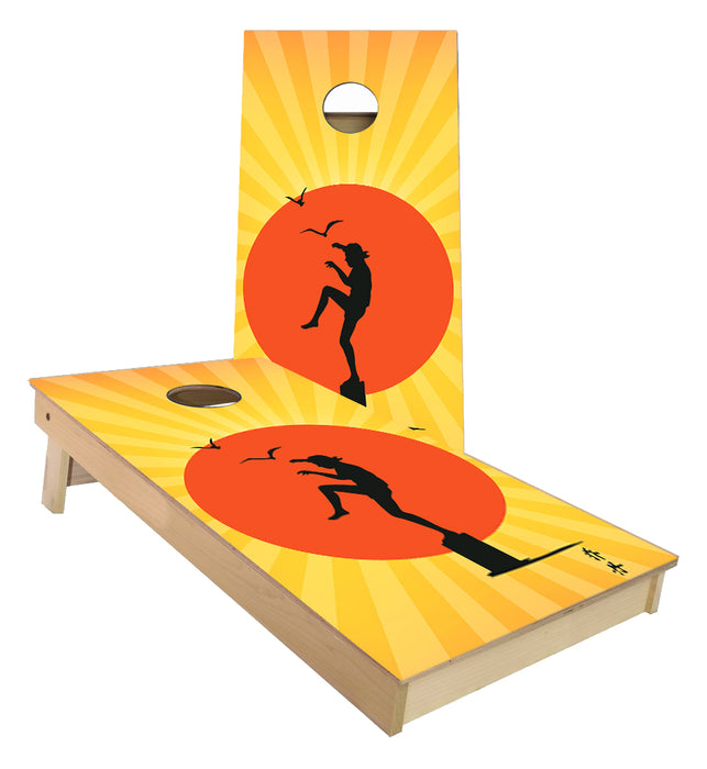 The Karate Kid Crane Technique Cornhole Boards