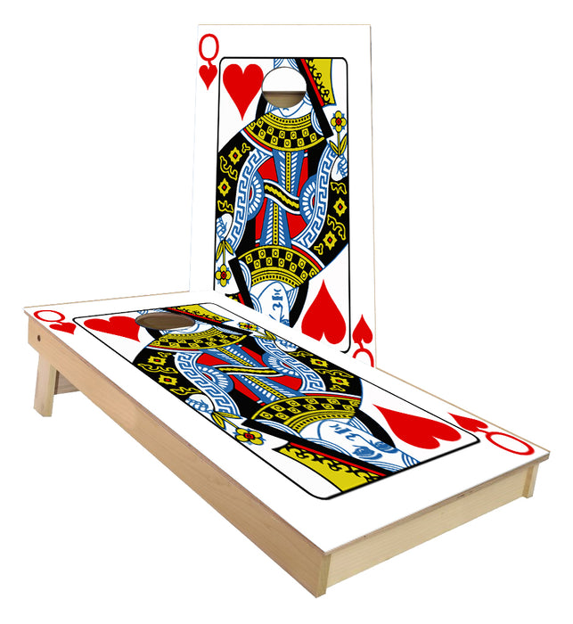 Queen of Hearts Card cornhole boards