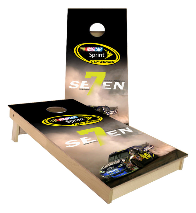 Jimmy Johnson 7 Time Nascar Champion Burnout Cornhole Boards