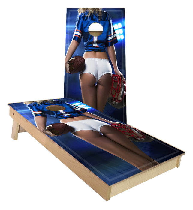 Football Girl cornhole boards