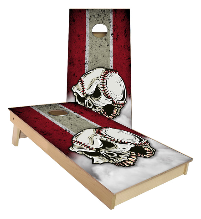 Angry Baseball Traditional Striped Cornhole Boards