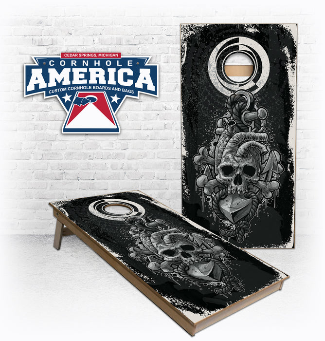 Anchor Skull heart Cornhole Boards