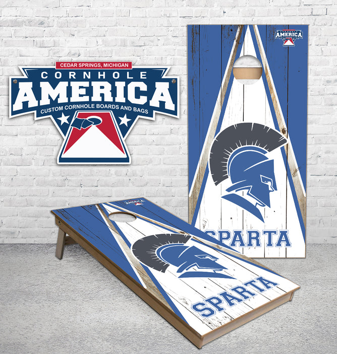 Sparta Spartans Public School cornhole boards