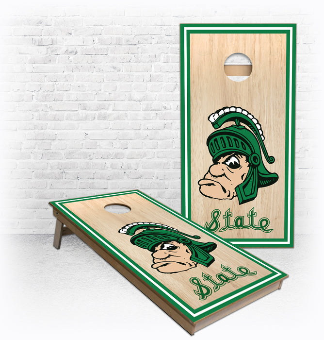 MSU Sparty Michigan State Sports Stripe Cornhole Boards