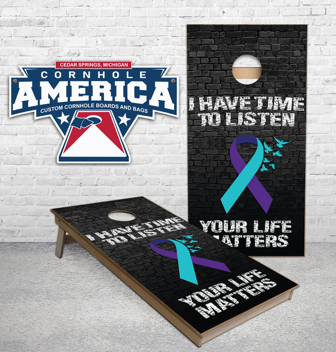 Suicide Prevention Your Life Matters Cornhole Boards