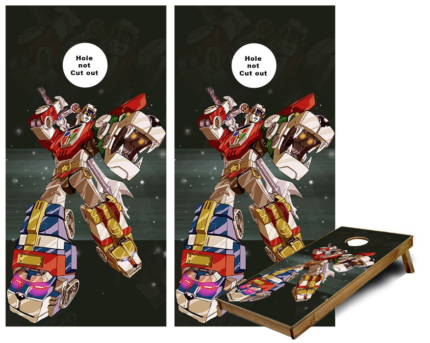 Voltron Defender of the Universe Cornhole Wraps