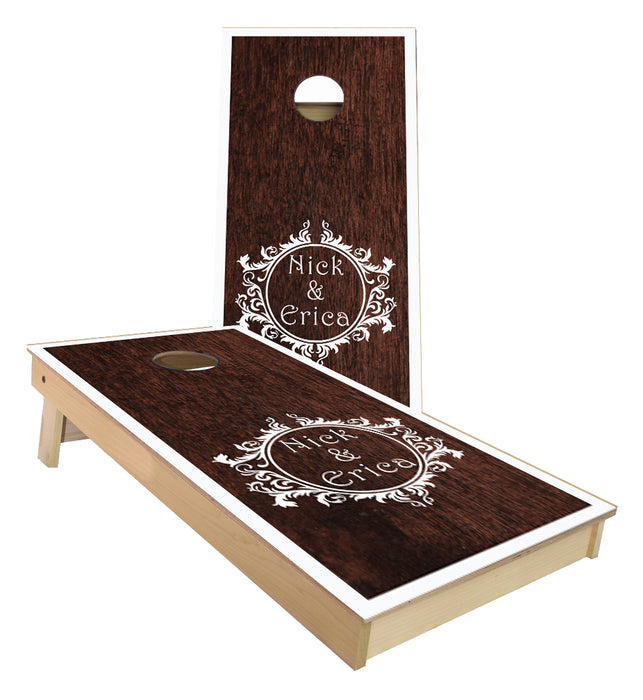 Monogram Lettering Wedding cornhole boards