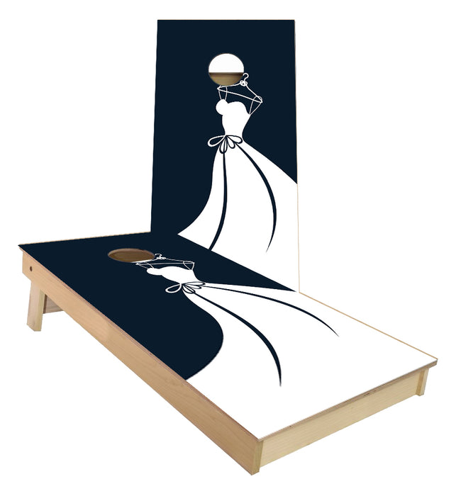Brides Wedding Dress cornhole boards