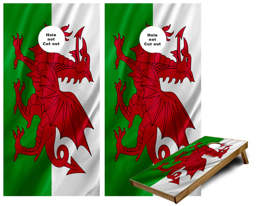 Welsh Flag Cornhole Wraps