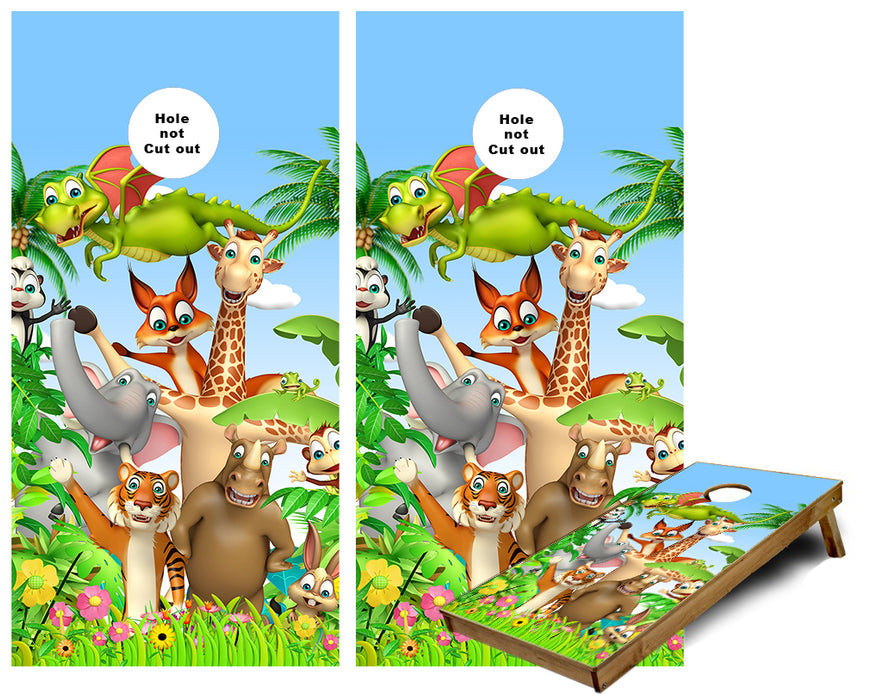Jungle Animals wild life creatures Cornhole Wraps