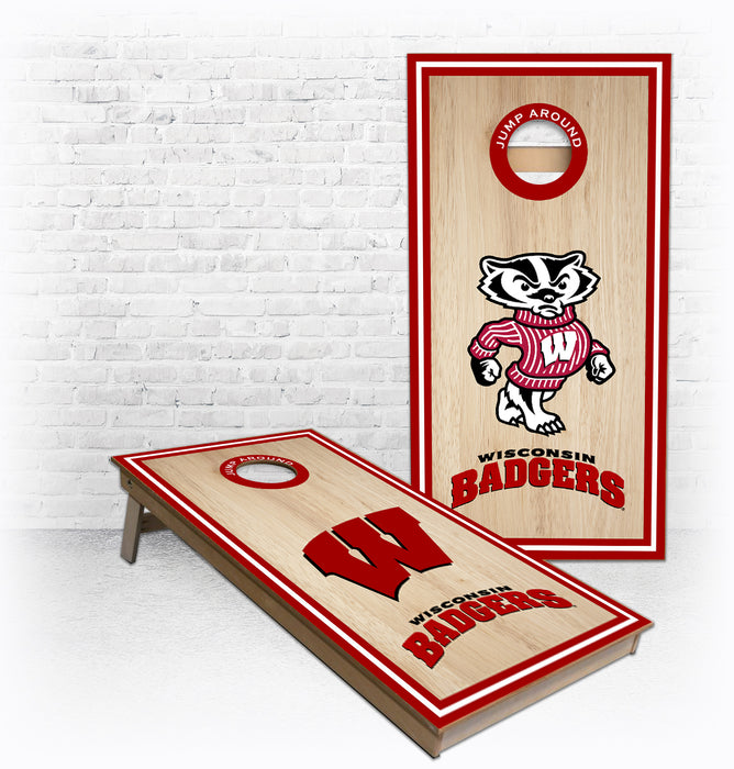 Wisconsin Sports Stripe cornhole boards