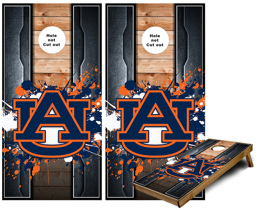 Auburn paint splash Cornhole Wraps