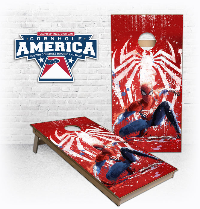 Spiderman Paint splatter Cornhole Boards