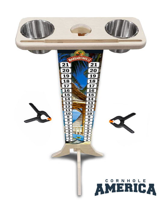 Margaritaville themed Score tower with Cup holders and tablet/phone holder