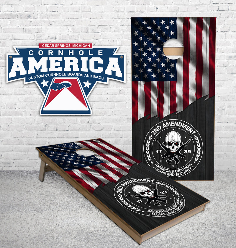 2nd Amendment jagged divide Cornhole Boards