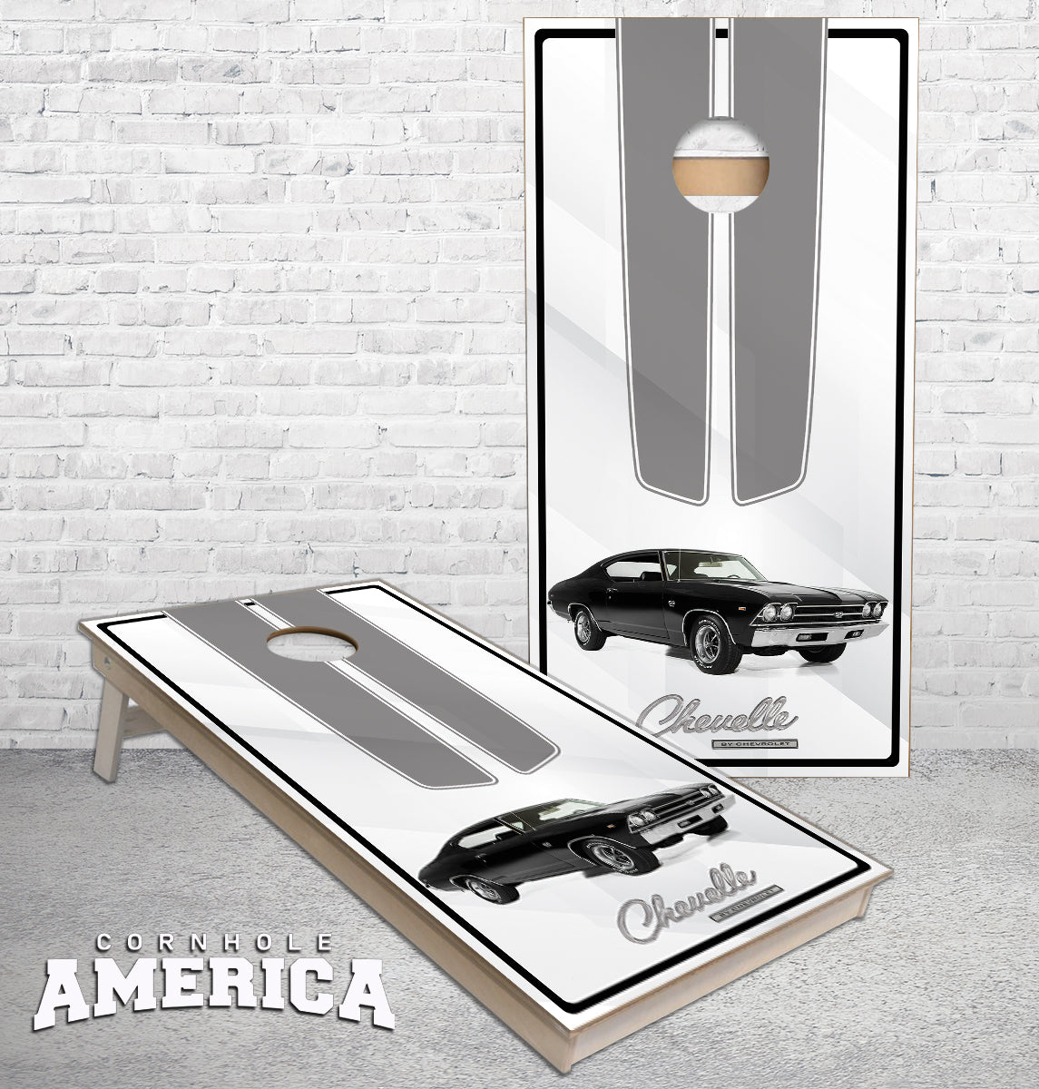 Chevy Racing Gold Bowtie Cornhole Board Set