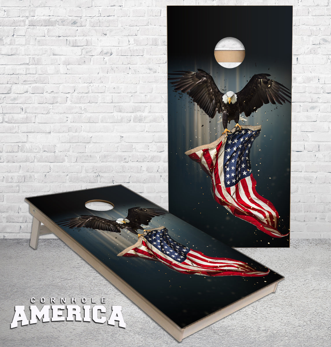 AMERICAN EAGLE  American Eagle red white Blue Cornhole Boards