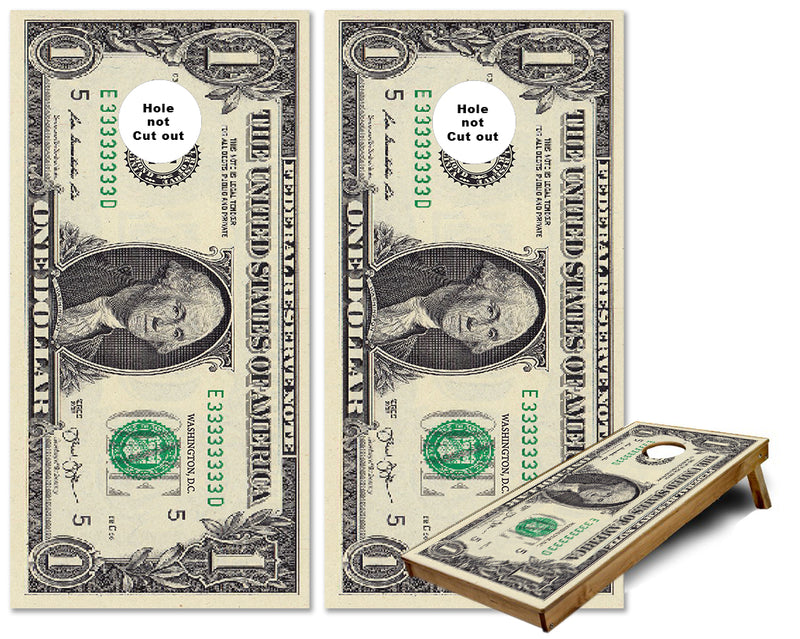 US One Dollar Bill cornhole wraps