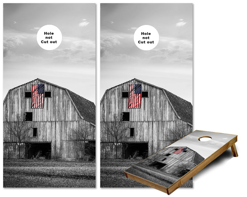 American Barn USA flag cornhole wraps