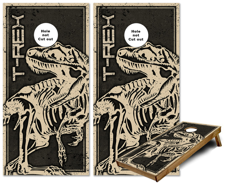 T Rex Bones Vintage cornhole wraps
