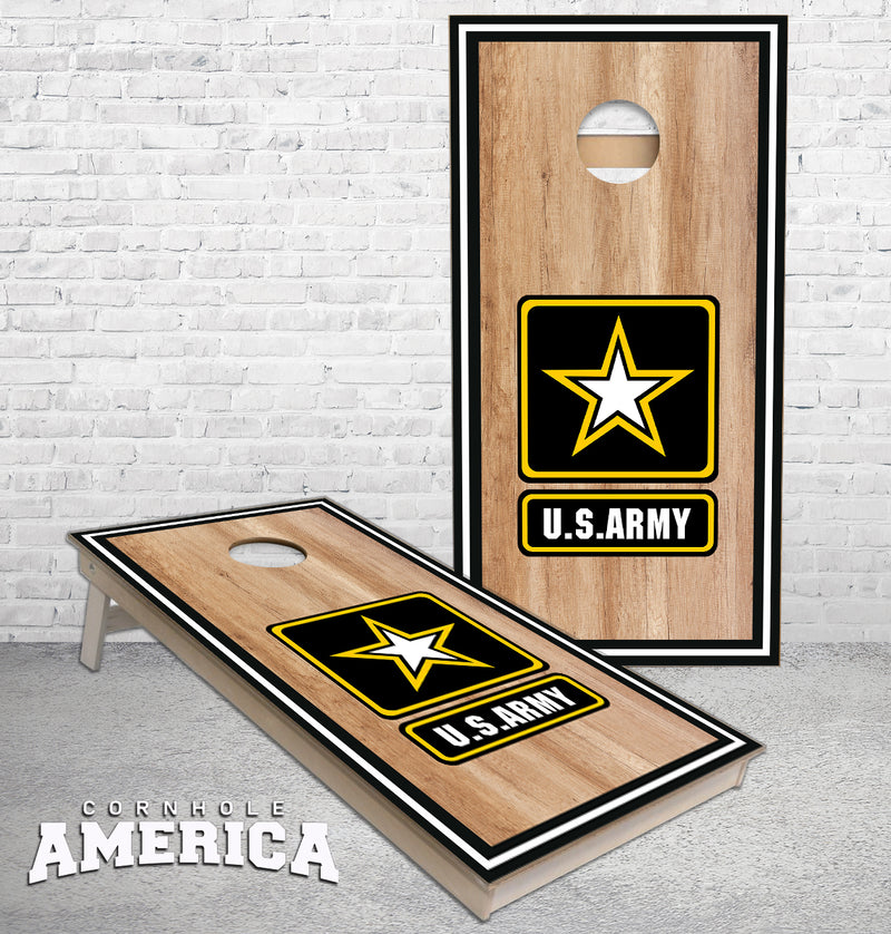 US Army stained wood Cornhole Boards