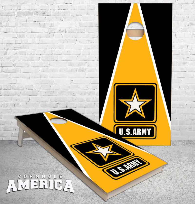 US Army Logo on Triangle theme cornhole boards