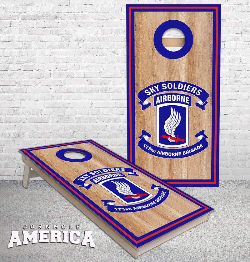 173rd Airborne Sports Stripe cornhole boards