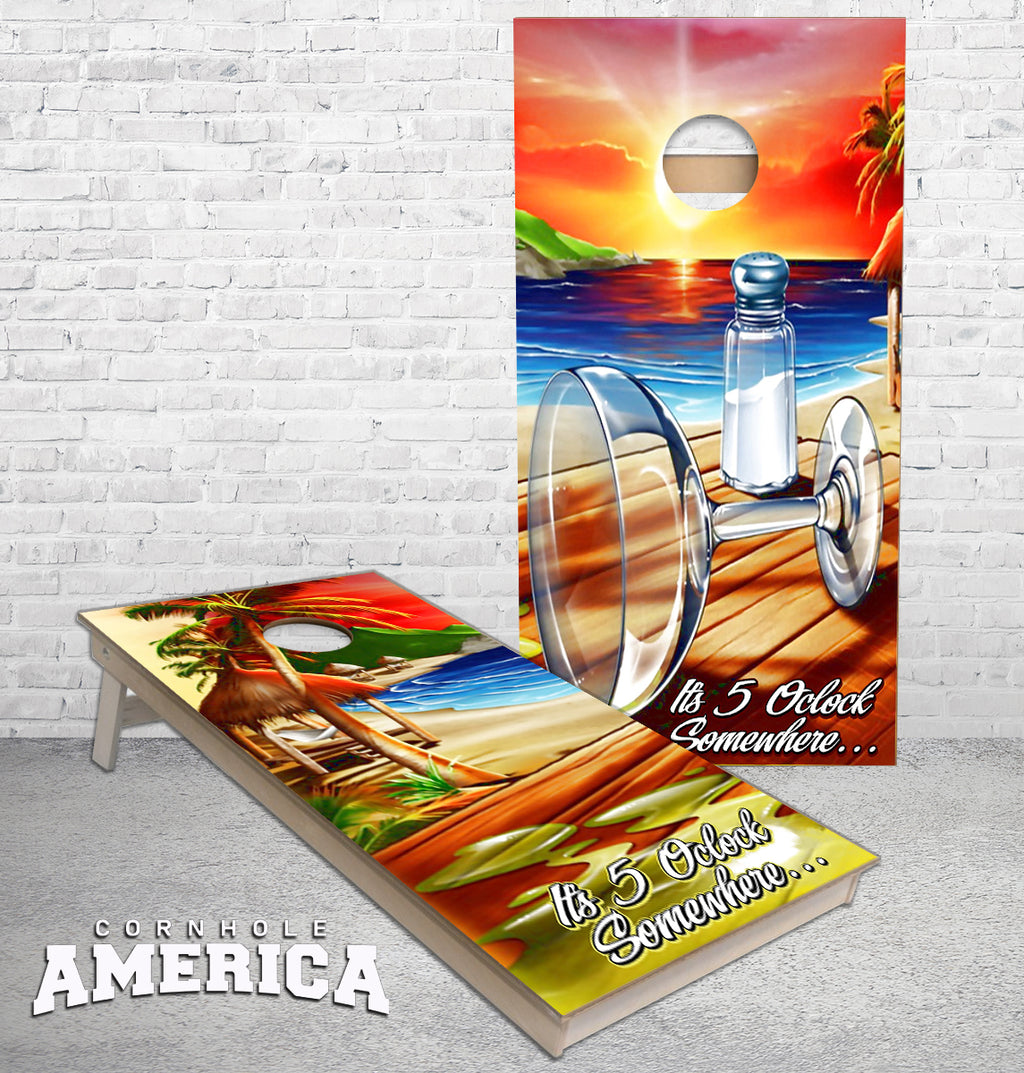Premium 5 O'Clock Somewhere Cornhole Set main image 0