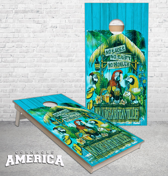 Margaritaville No Shirt No Shoes No problem cornhole boards