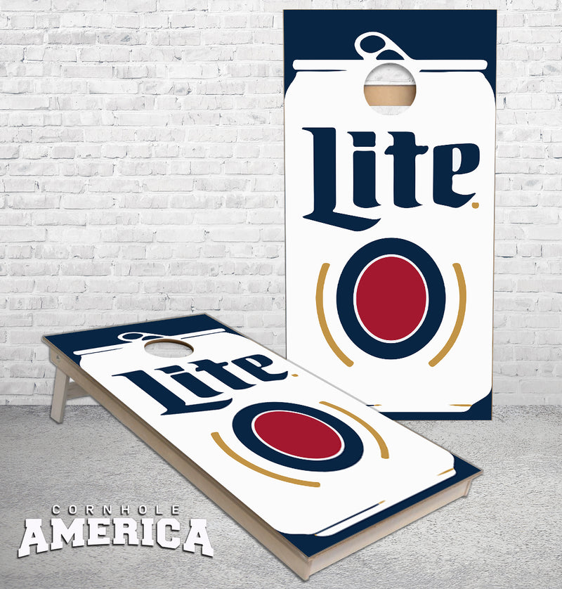 Miller Lite can Cornhole Boards