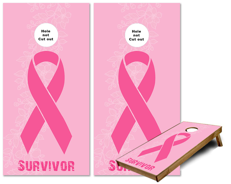 Breast Cancer Survivor cornhole wraps