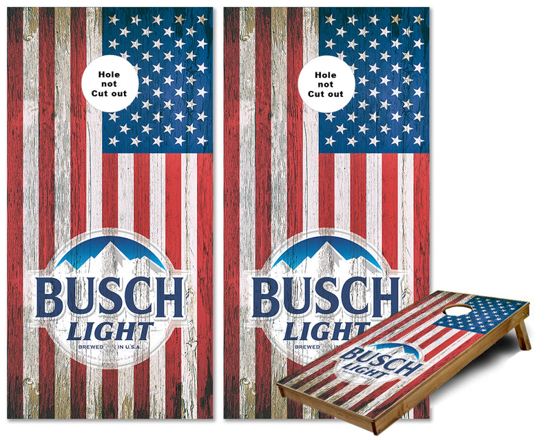 Busch Light American Flag cornhole wraps