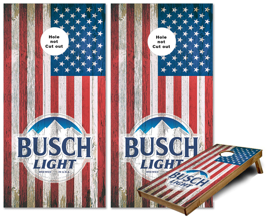 Busch Light American Flag cornhole wraps