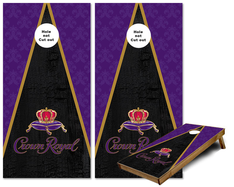 Crown Royal Black triangle Cornhole Wraps