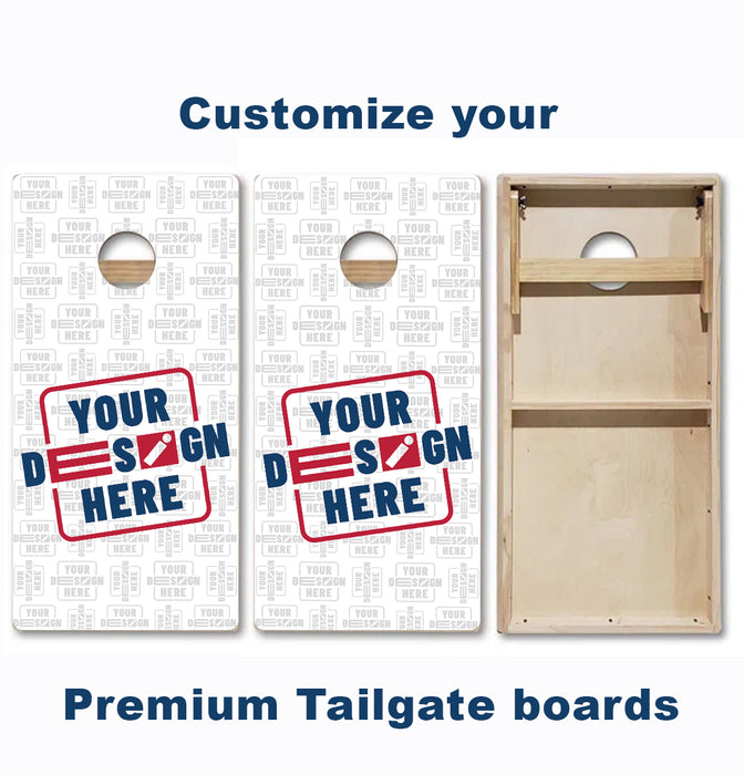 Customize your own design on our Premium Tailgate Cornhole Boards