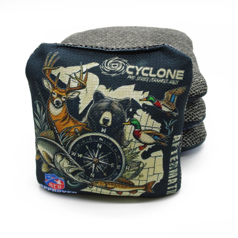 Cyclone Aftermath Pro Series Cornhole Bags **LIMITED EDITION MICHIGAN OUT OF DOORS (set of 4)