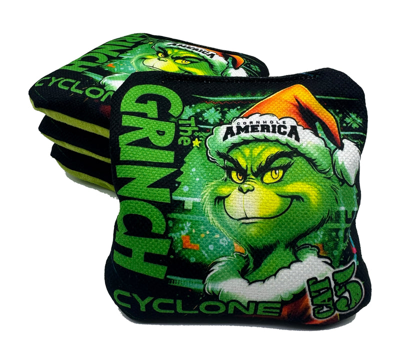 Cyclone  CAT 5 Pro Series Cornhole Bags Christmas Grinch limited Edition 2025